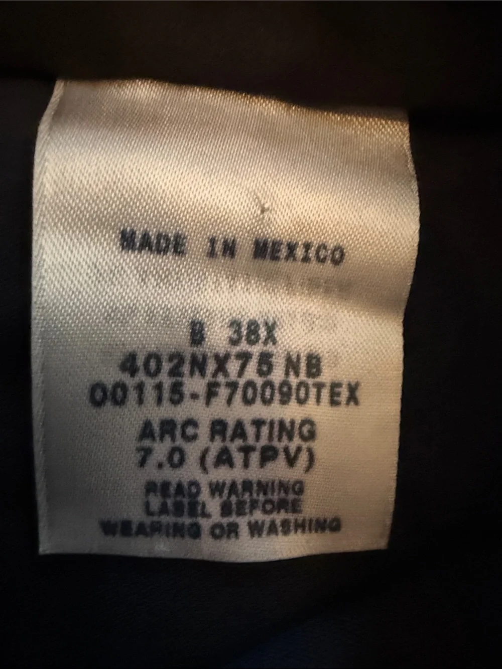 Workrite FR Nomex Men's Navy work Pants - Classic Straight Fit 38x29”